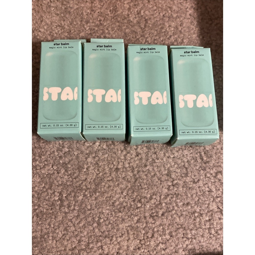 4 Pack Starface Star Balm Magic Mint Hydrating Lip Moisturizer Vegan 0.15oz